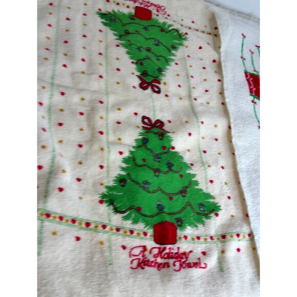 Vintage Towel Art Jay Franco Christmas Kitchen Towels Set of 2 New - Picture 2 of 8
